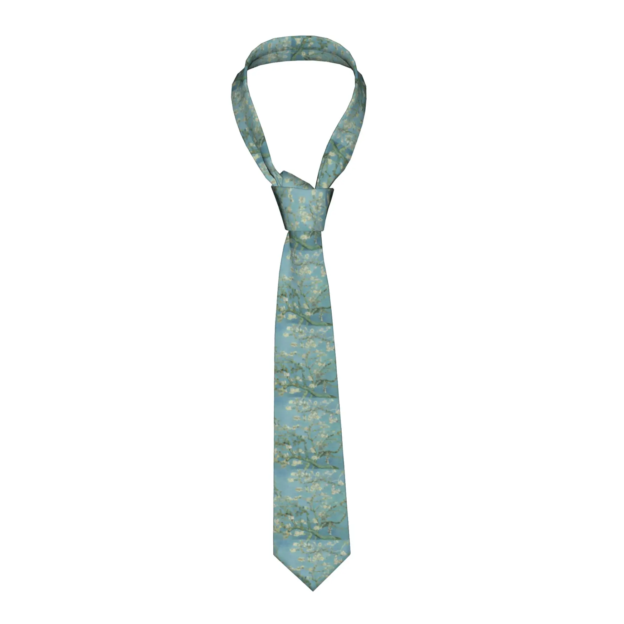 Almond Blossoms By Vincent Van Gogh Ties Men's Formal Silk Flowers Painting Necktie for Wedding