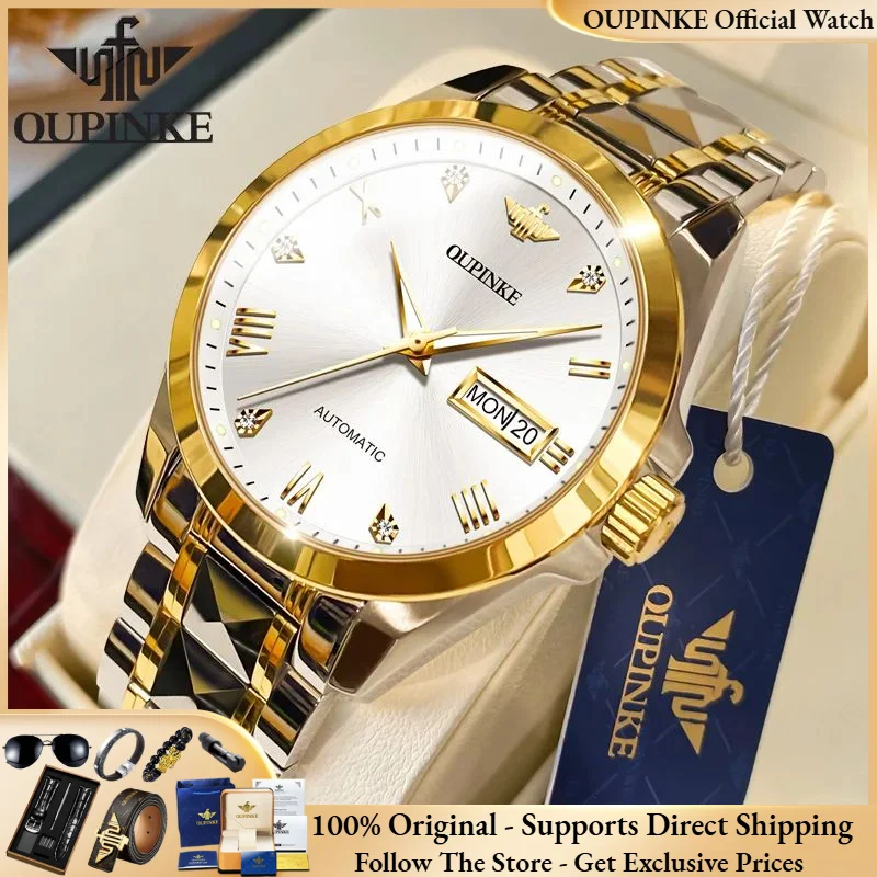 OUPINKE 3171 Hot selling Men Watch Imported Movement All Automatic Mechanical Watch Sapphire Calendar Tungsten Steel Men Watch