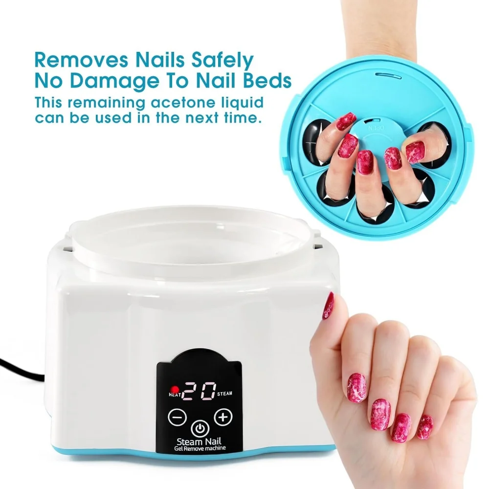 Kit macchina per la rimozione dello smalto a vapore per la rimozione dello smalto per unghie in gel Dispositivo portatile per la rimozione dello smalto a vapore per lo smalto