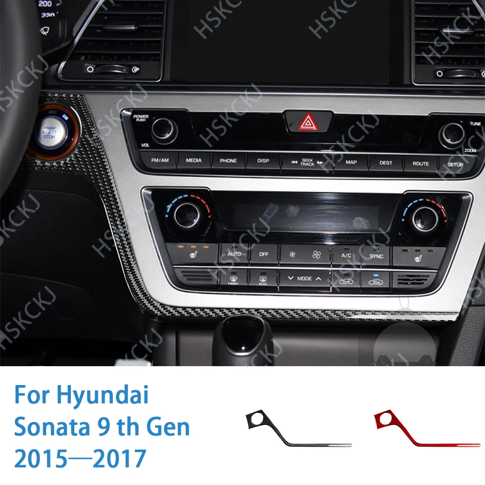For Hyundai Sonata 9 2015 2016 2017 Start Circle Trim Surround Real Carbon Fiber Sticker Car Interior Accessories For Hyundai Sonata 9 2015 2016 2017 Start Circle Trim Surround Real Carbon Fiber Sticker Car Interior Accessories