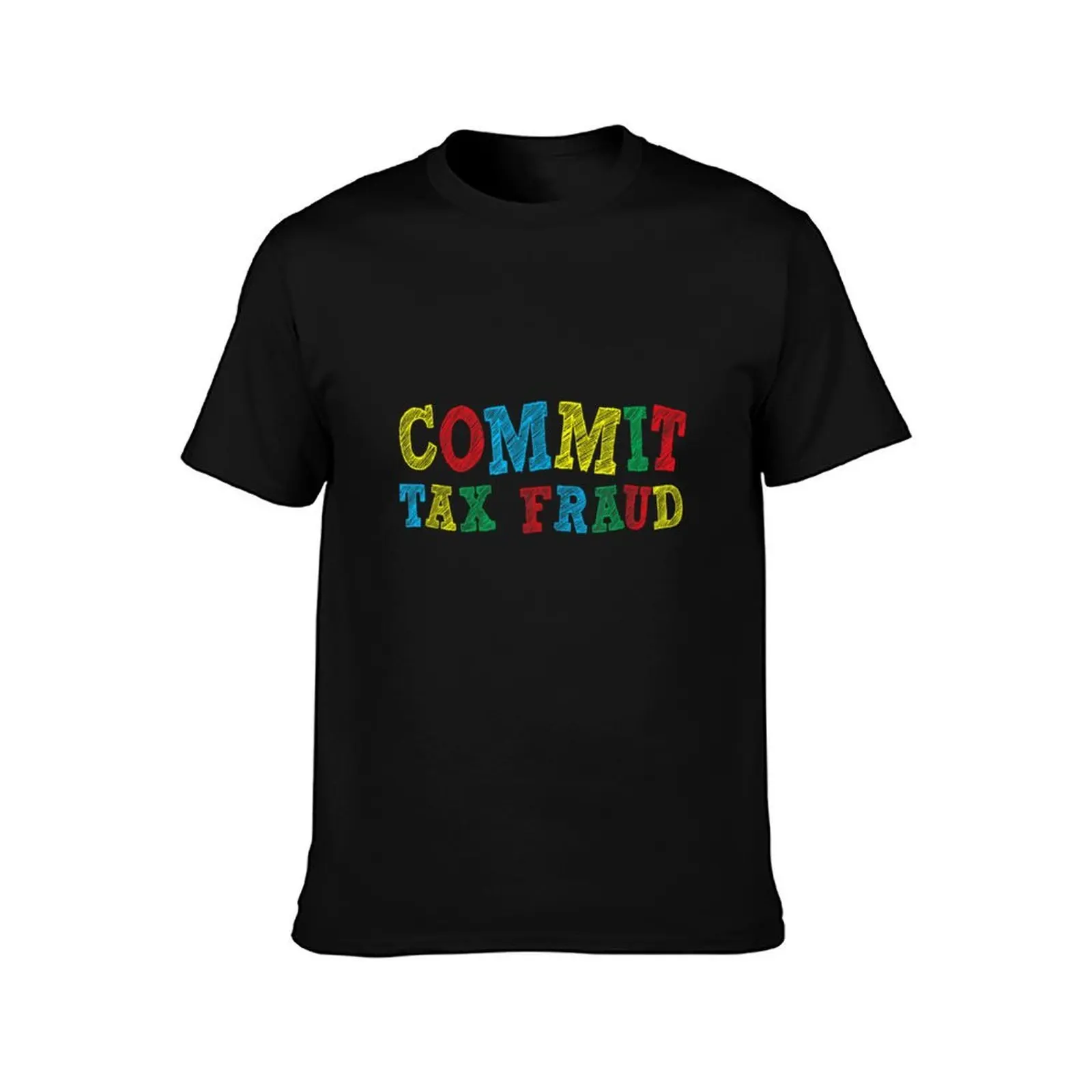 Commit tax fraud T-Shirt, Summer Casual Cotton Tee, Oversized Streetwear Tops, Vintage Graphic Print, Loose Fit Short Sleeve