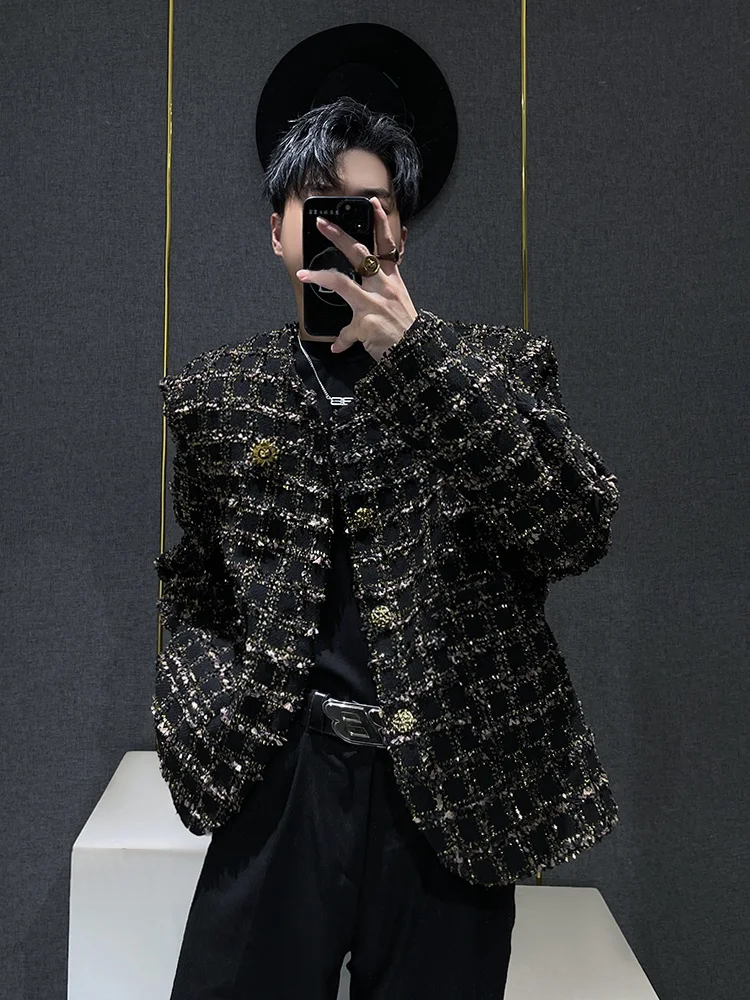 Young Men\'s Short Style Fragrance Wind Jacket 2024 New Fashion Streetwear Spring Autumn Casual Loose Fit Long Sleeve round Neck
