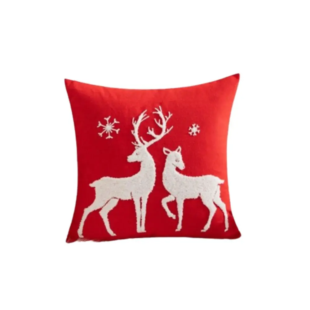 

Gifts 45x45cm Christmas Pillow Covers Embroidered Cute Sofa Cushion Cover Christmas Decoration Ornaments Pillow Cases Home