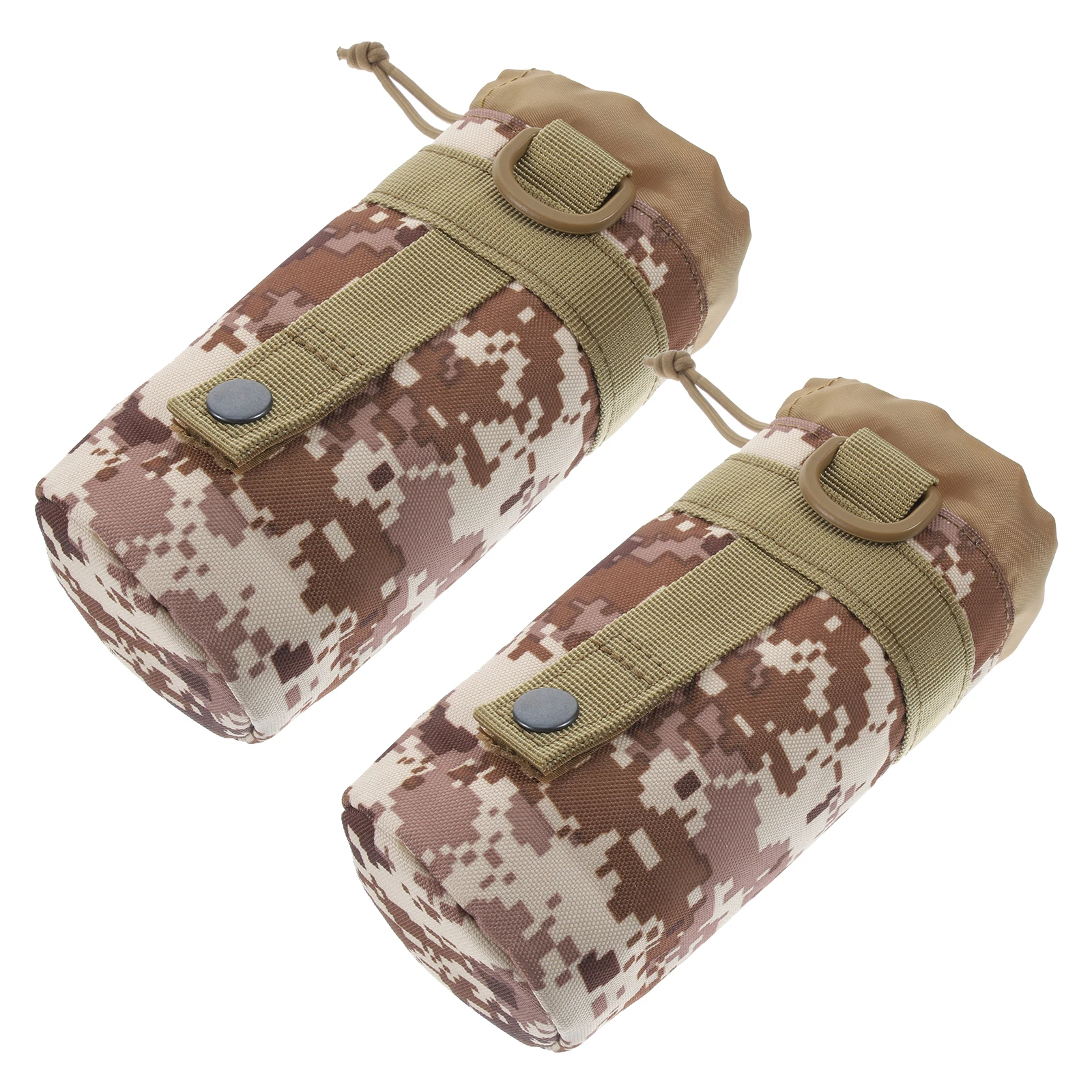 

2Pcs Camouflage Water Bottle Bag Desert Digital Portable Insulated Outdoor Hiking Camping Trekking Bottle Holder Pack