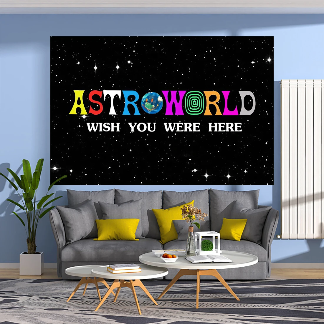 

XxDeco Astroworld Tapestry Rapper Album Cover Printed Wall Hanging Carpets Art Aesthetic Bedroom Or Home For Decoration