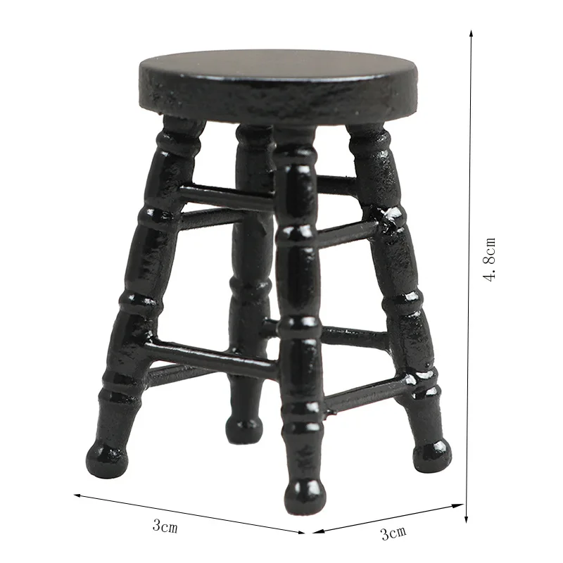 1:12 casa de bonecas em miniatura fezes 5 pçs-pequenos bancos de barra redondos bancos altos mini acessórios de móveis fingir jogar brinquedo para casa de bonecas