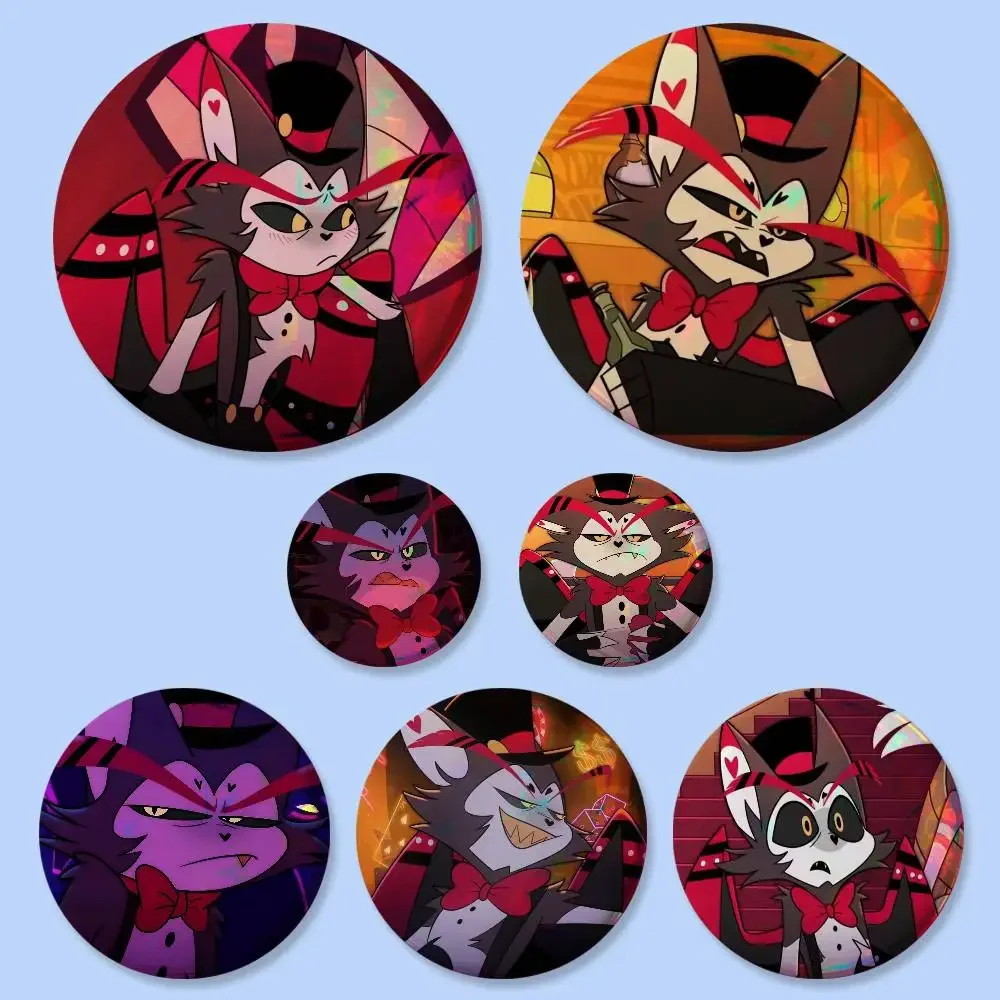 Husk Anime Charakter-Anstecknadeln 25 32 44 58 75 mm Runde Cosplay-Pins Taschendekoration Fansammler Geschenke Brosche Souvenir