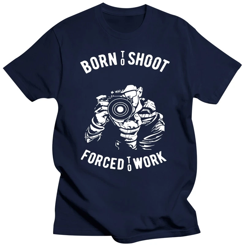 Born To Shoot Photographer T Shirt Men Short Sleeved Photography Camera T-shirts Printed Tee Cotton Slim Fit Tshirts Merch