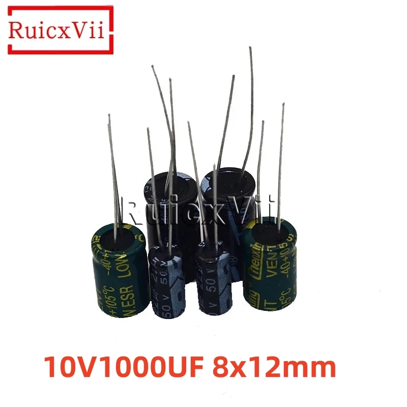 

100PCS Higt quality 10V1000UF 8*12mm 1000UF 10V 8*12 Electrolytic capacitor