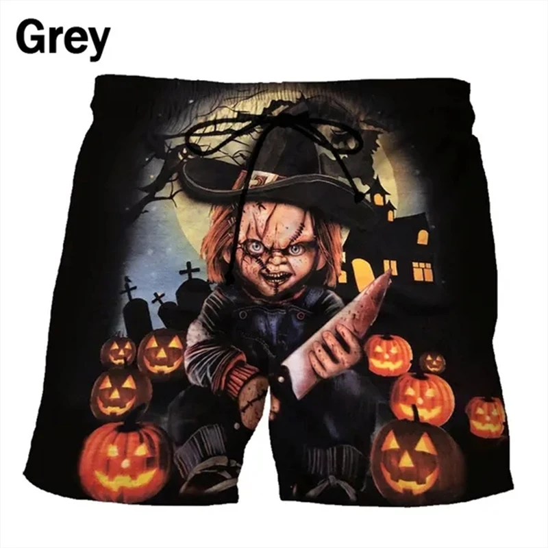 Halloween Bride Of Chucky Fashion Shorts 3D Print Short Pant Men\'s Fun Summer Beach Outdoor Shorts Terror Pattern Popular Shorts