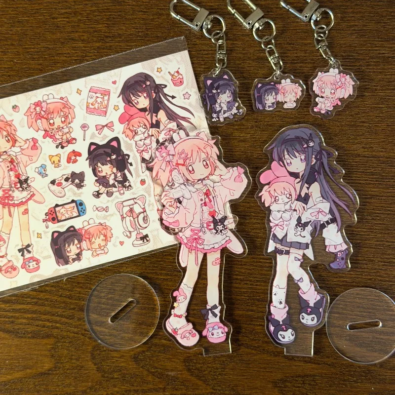 Puella Magi Madoka Magica Acrylic Standee Keychain Madoka Kaname Kyoko Sakura Gift Box Filler Figure Cabinet Matching Decoration