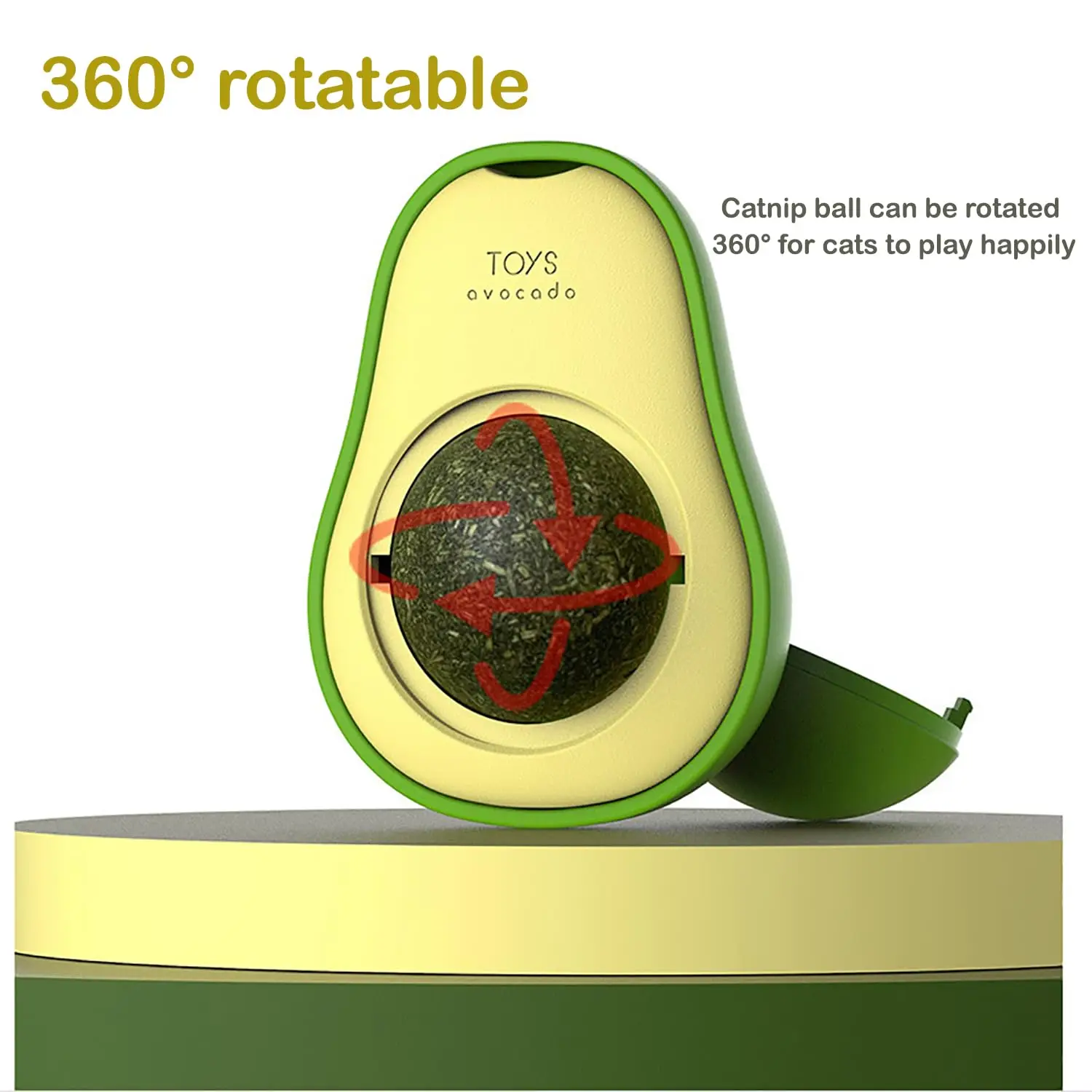 Avocado Catnip Wall Ball Cat Magic Mint Ball Edible Licking Balls Snack Healthy Rotatable Treats Toys Kitten Playing Toy Supply