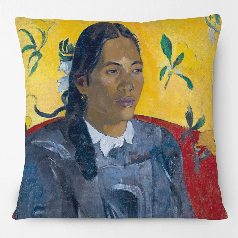 Post Impressionism Artist Paul Gauguin Painting Cushion Covers Black Woman African Girl Art Pillow Case