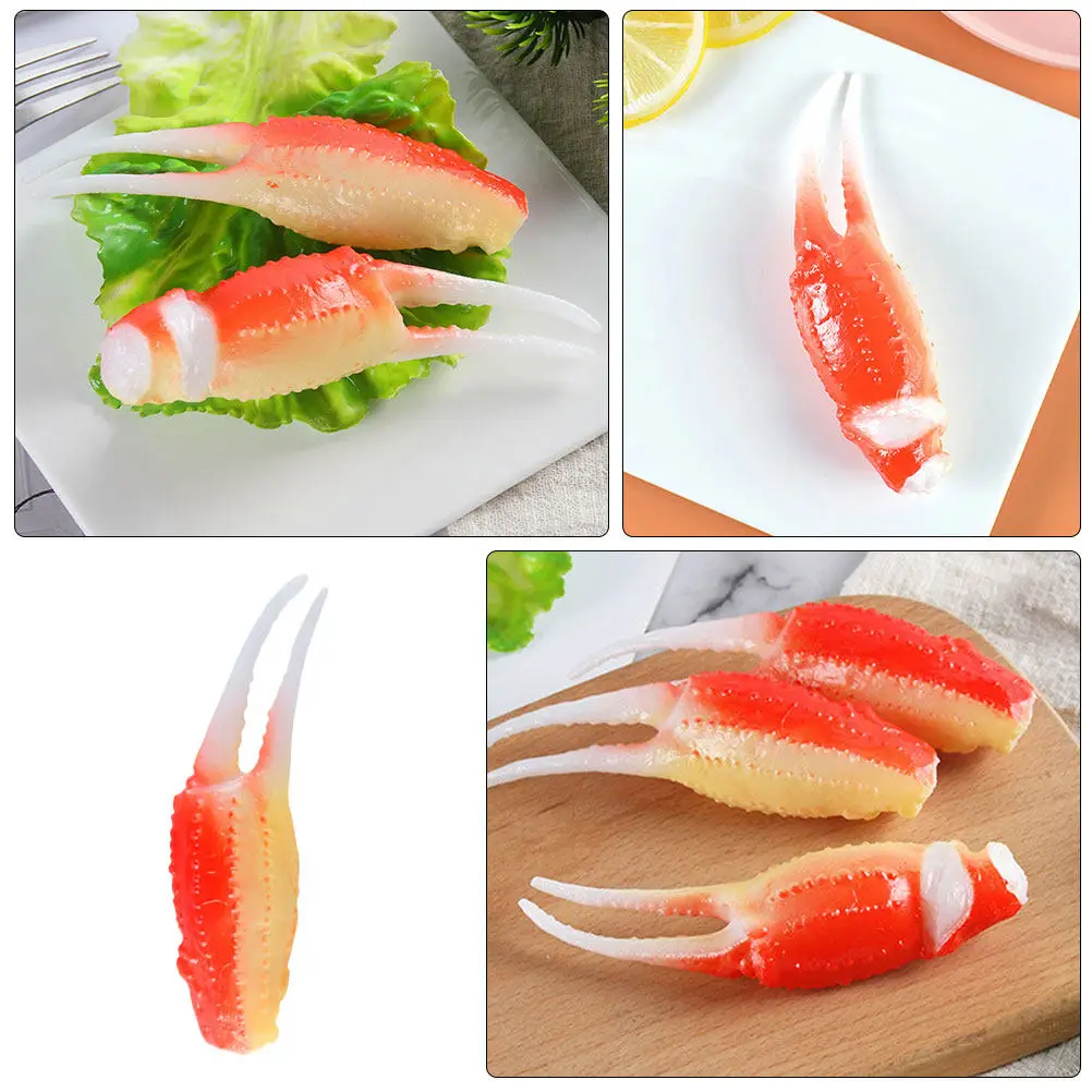 5Pcs Crab Claw Simulation Realistic Lifelike Food Photography Prop Kitchen Decor Party Decoration Food Layout Ornament