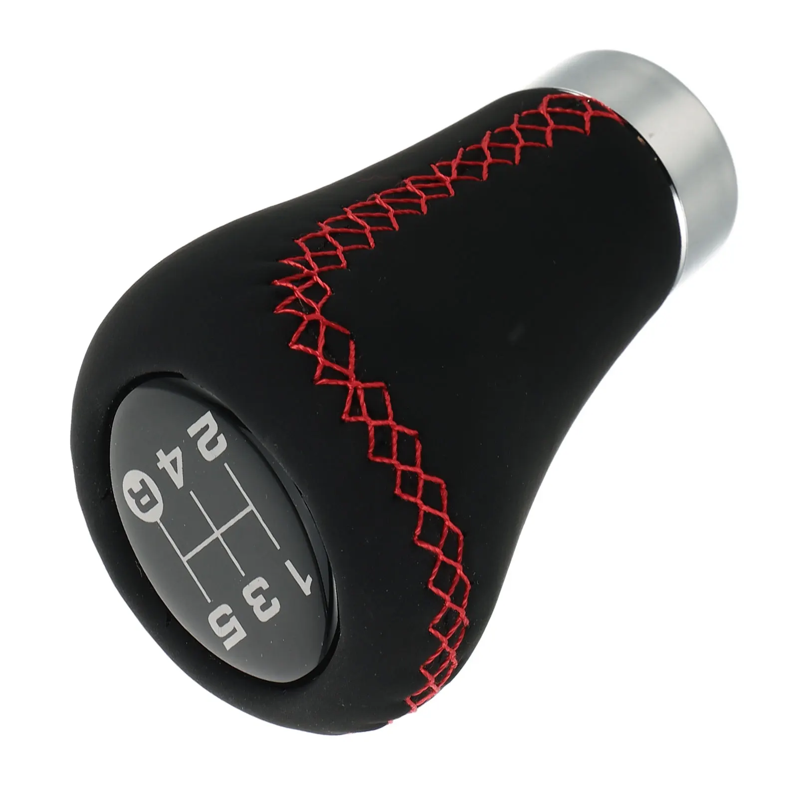 

Universal 5 Speed Manual Gear Shift Knob Black Red Stitching Comfortable Grip Precise Shifting Car Stick Shifter Handle Cool