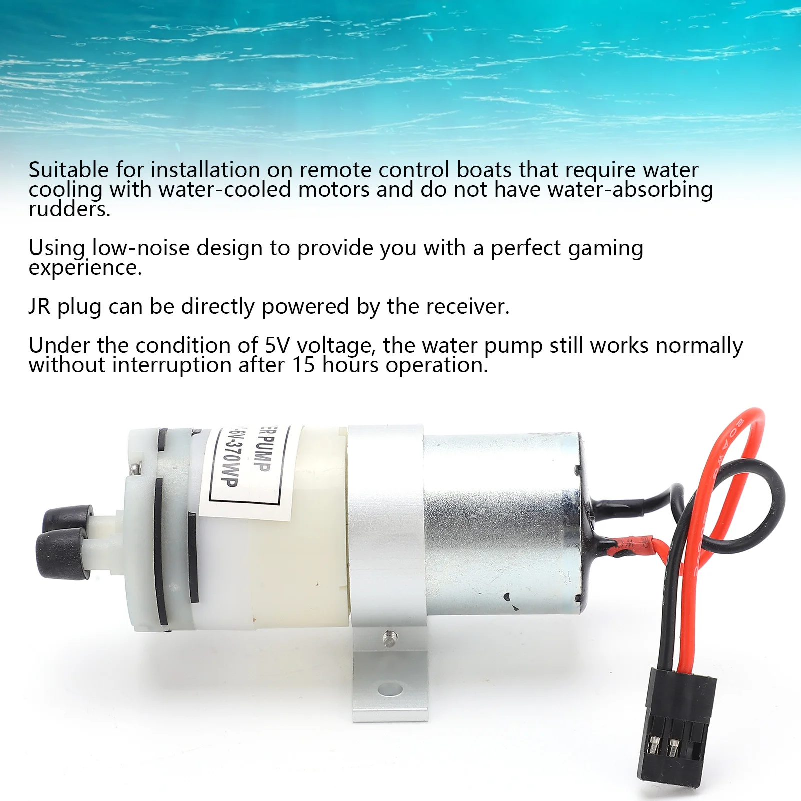 RC  3‑6V 370 Water Cooling Pump JR Plug for RC Boats Motor ESC  for RC Boats Motor ESC
