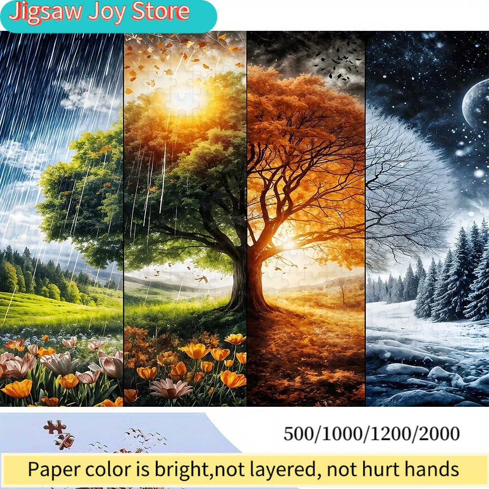 

Пазл на 500/1000/1200/2000 элементов - Пейзаж с деревьями четырех сезонов, высокое качество, простая и увлекательная семейная игра, очень подходит для больших семей.