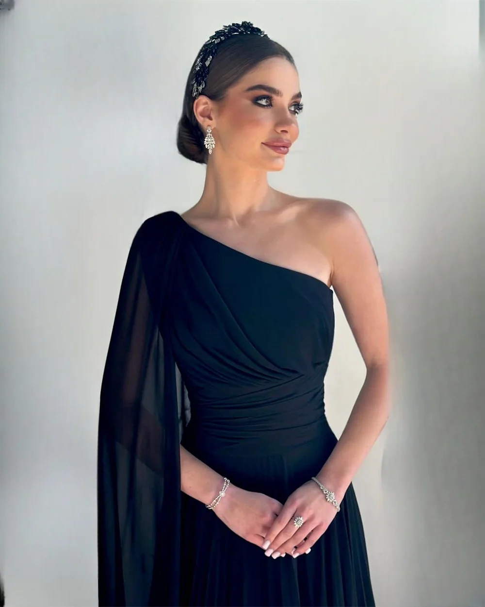 Formal Gown Saudi Arabia Dearin One Shoulder A-line Floor Length Skirts Tulle Bespoke Occasion Dresses Evening Prom Dress