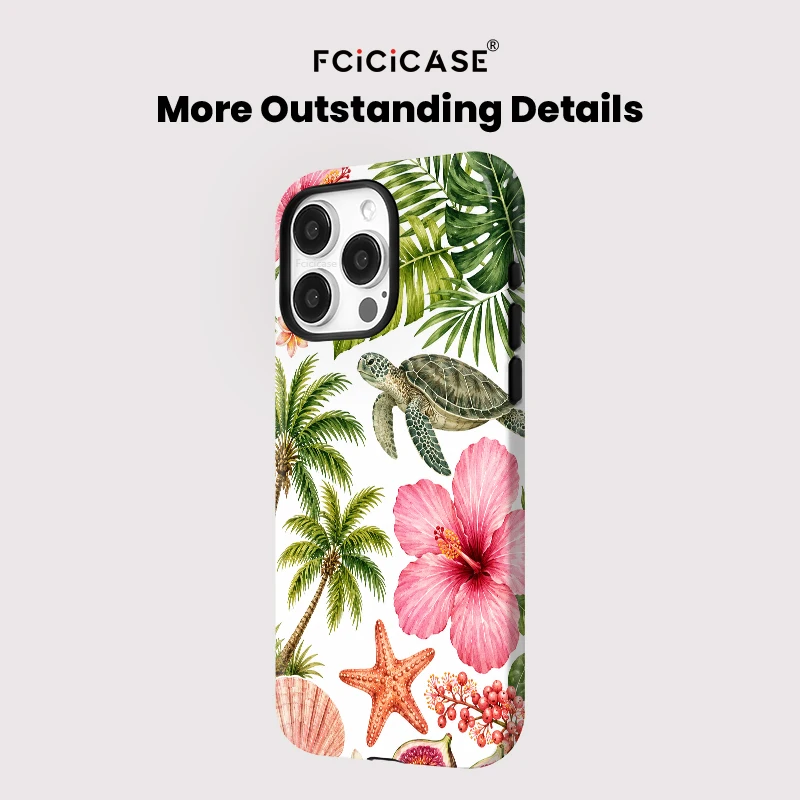 Fcicicase Magnetic Phone Case For iPhone Air 17 15 16 Pro Max 14 13 12 11 Flower Starfish Conch Sea Turtle For Magsafe Cover - view 5