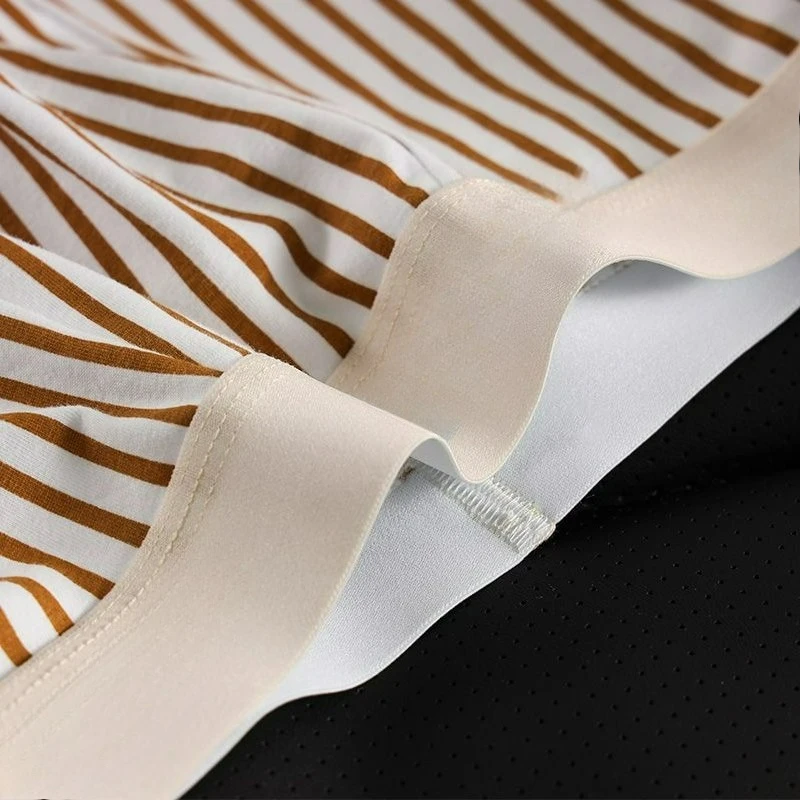 New Men's Underwear Pure Cotton Striped Flat Angle Personality Comfortable Boys Breathable Four Corners Trendy Youth Shorts