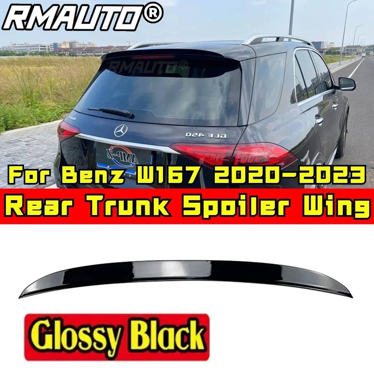 Car Rear Roof Spoiler Exterior Part Car Rear Spoiler Wing For Mercedes Benz GLE W167 GLE450 350 GLE53 2020-2023 Car Accessories