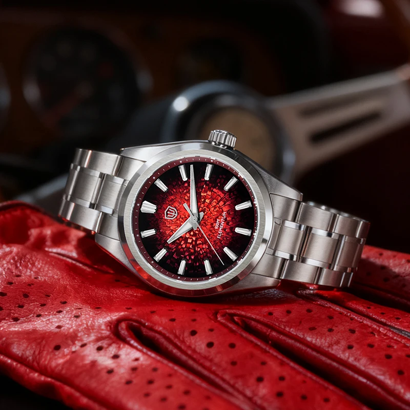 Watchdives wd0003c gelo crack dial relógio de quartzo vh31 movimento varredura luminoso relógio de luxo safira 100m à prova dwaterproof água relógio de pulso masculino