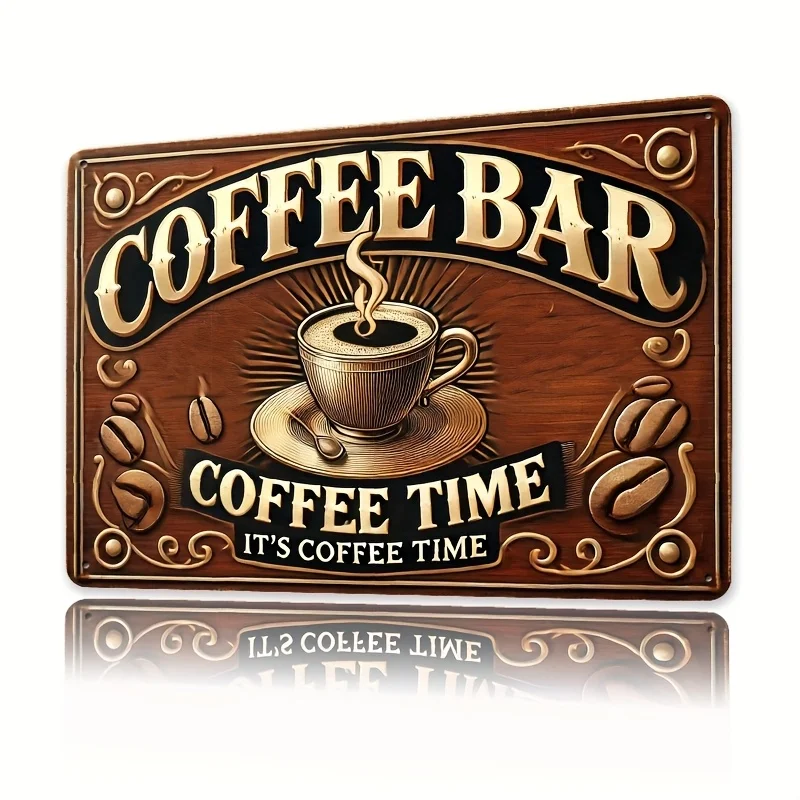 Vintage  Coffee Bar Metal Wall Art Sign – 