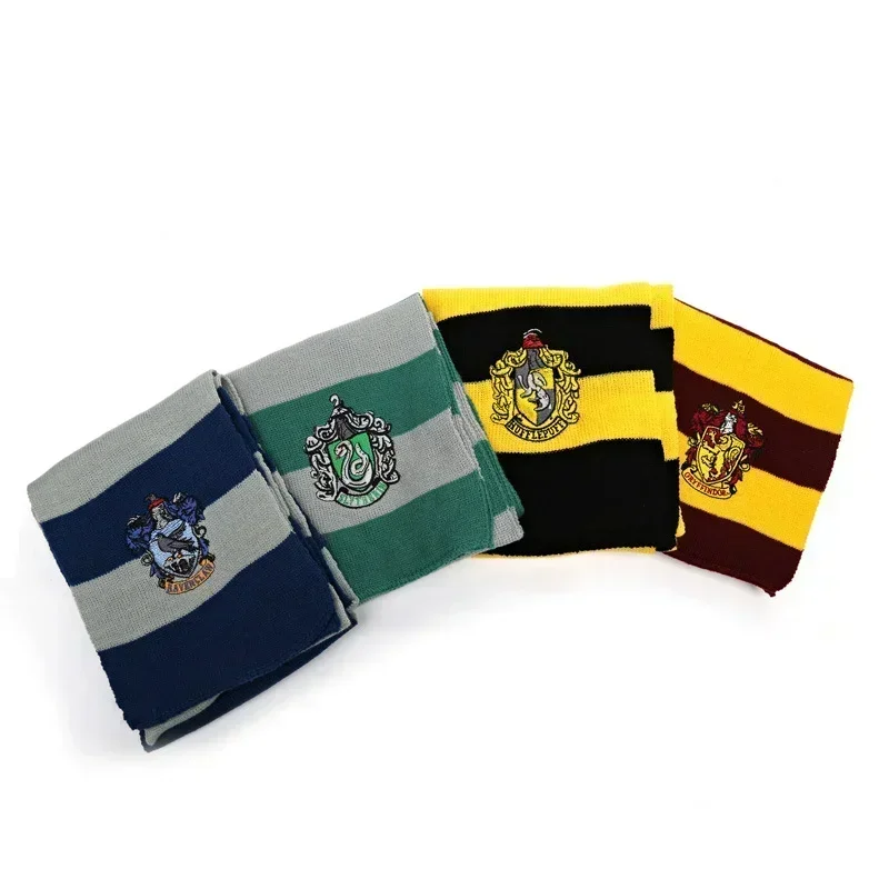 Harry Potter Cosplay Costume Set para Crianças, Grifinória Campus, Hufflepuff Scarf, Chapéu, Meias, Luvas, Favores de Festa, 4 pcs