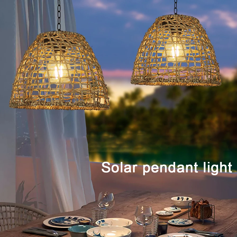 Solar Laterne im Freien wasserdichte Bambus Tisch leuchte hängen/stehen Landschafts lampe für Hof Terrasse Hochzeit Home Dekoration