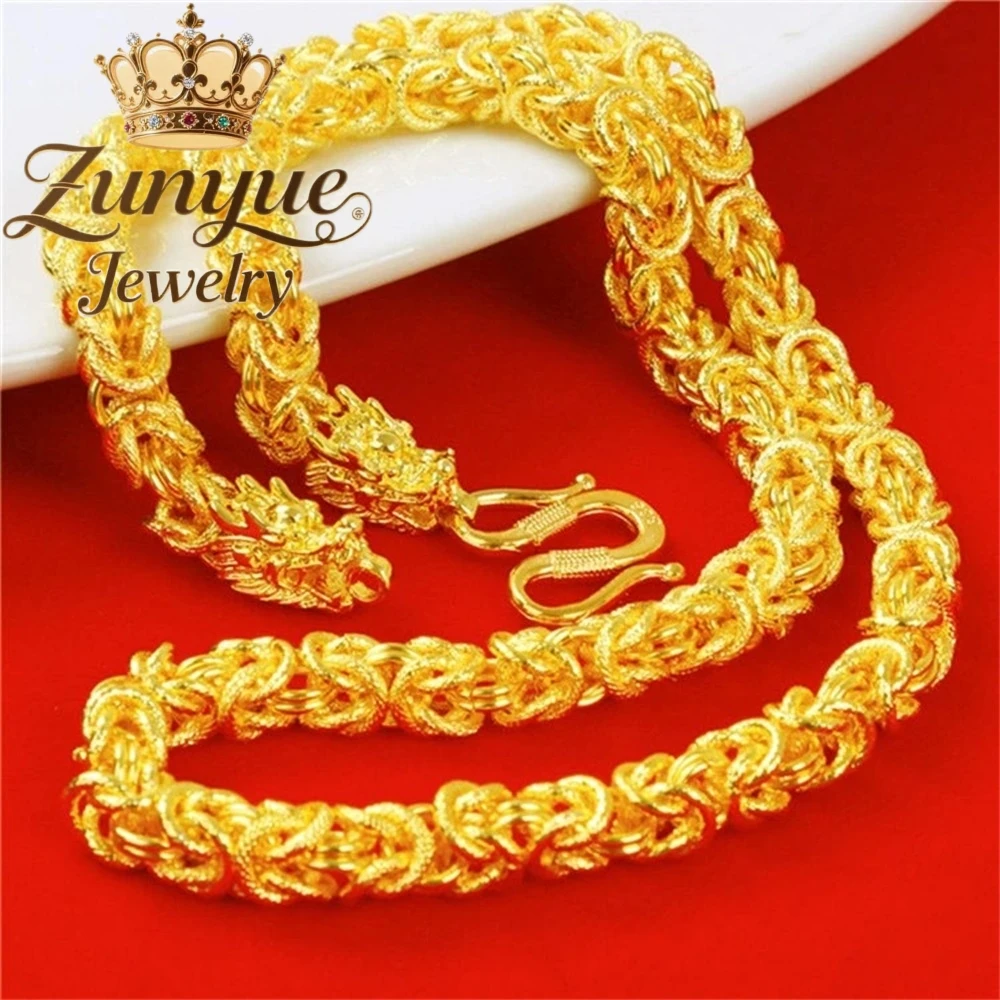 

Sand Gold Dragon Head Necklace Luxury Quality Jewelry Best Selling Fashion Jewelry Handicraft Exquisite Charms Popular Elegant