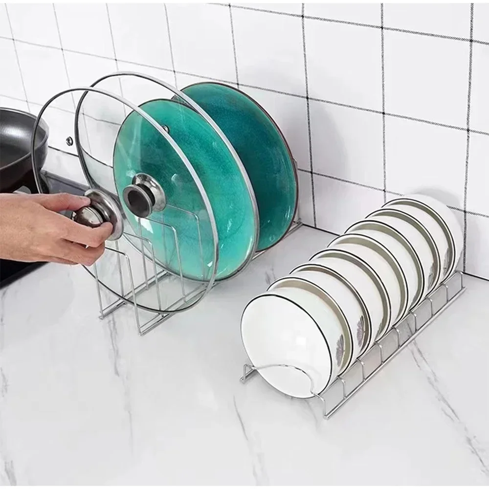 Multipurpose Silver Stainless Steel Dish Drainer Rack Space Saving Bowls Plates Storage Holder Kitchen Counter Draining Supplies