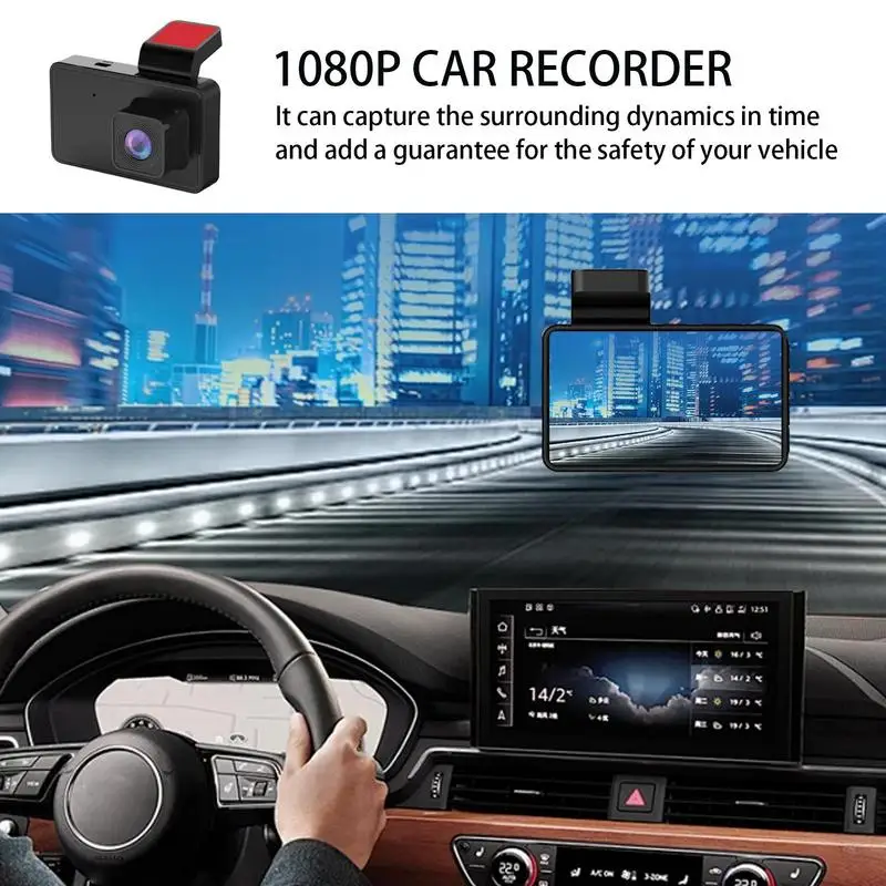 

1080P Dash Cam 170 Degree Wide Angle Dashboard Camera 3 Inch Screen Loop Recording Motion Detection Recorder For Car Vehicle SUV