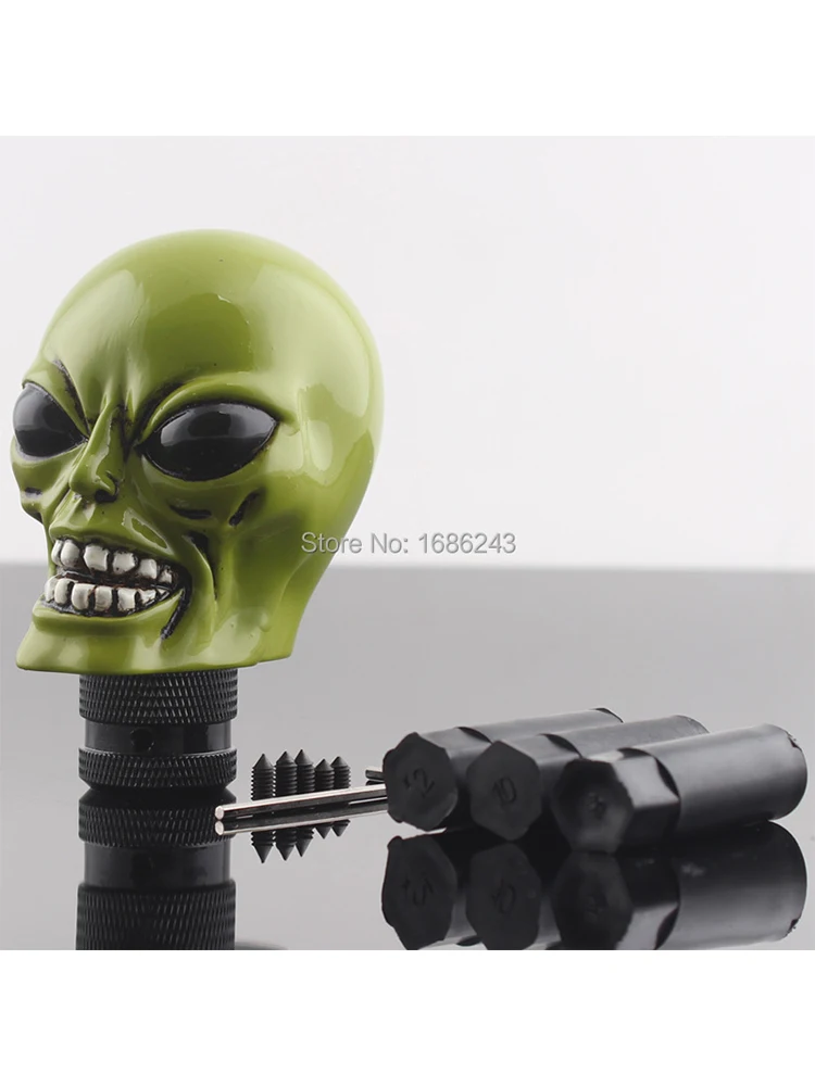 Aliens głowa Model samochodu ciężarówka Shifter gałka zmiany biegów dźwignia ręczna Stick Universal — zdjęcie 2