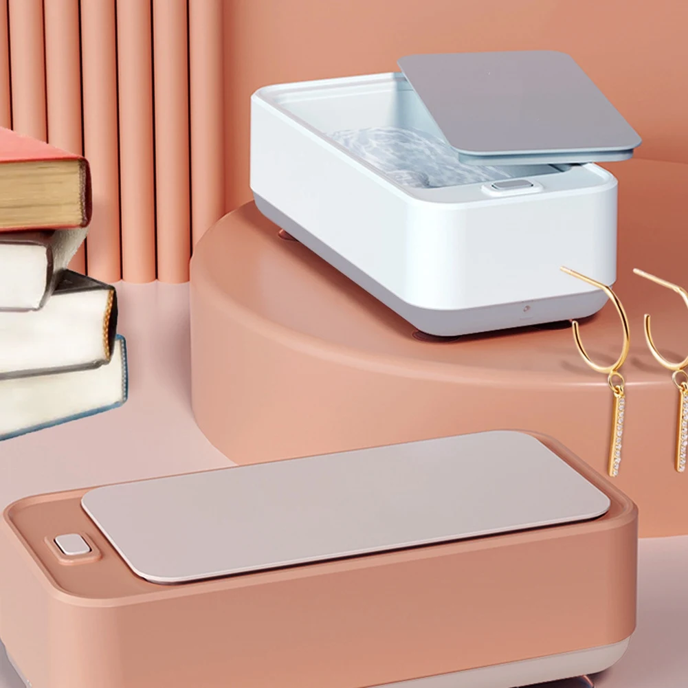 Ultrasonic Cleaning Machine Rust Remover High Frequency Vibration Glasses Watch Jewelry Cleaner Washing Tools-Pink