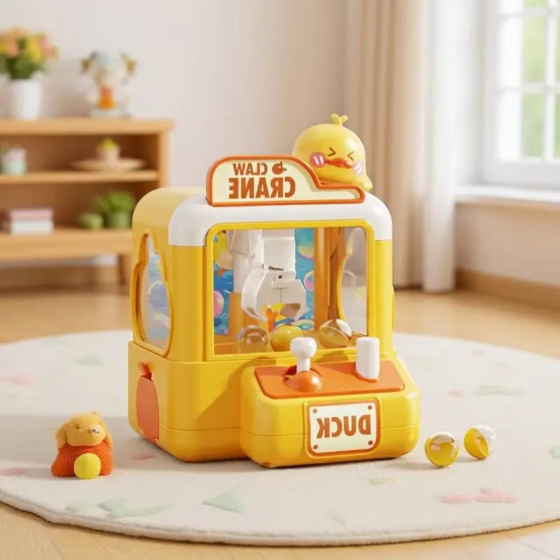 1 Set Mini Claw Machine Toy Fun Candy Claw Crane With Easy Controls Duck Cartoon Grab Ball Game For Toddlers Kids