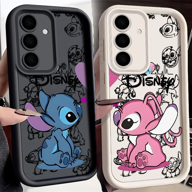 Etui na telefon Disneys Stitchs Angel Cute Couple do Oppo Reno13 Reno12 Reno11 Reno10 Reno8 Reno7 Reno6 Z T F Pro Plus 4G 5G SoftTPU