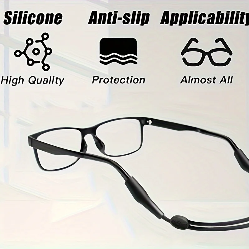3pcs Universal Adjustable Eyewear Glasses Straps Silicone Anti-Slip Eyewear Retainers Unisex Strap Safety Glasses Holder