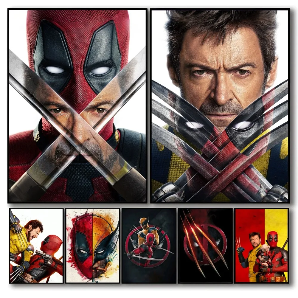 

Deadpool Wolverine Self-adhesive Art Waterproof Paper Sticker Coffee House Bar Room Wall Decor
