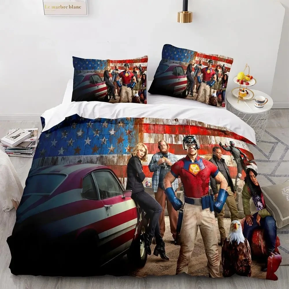 

Peacemaker Bedding Set Single Twin Full Queen King Size Bed Set Aldult Kid Bedroom Duvetcover Sets 3D Print Christopher Smith