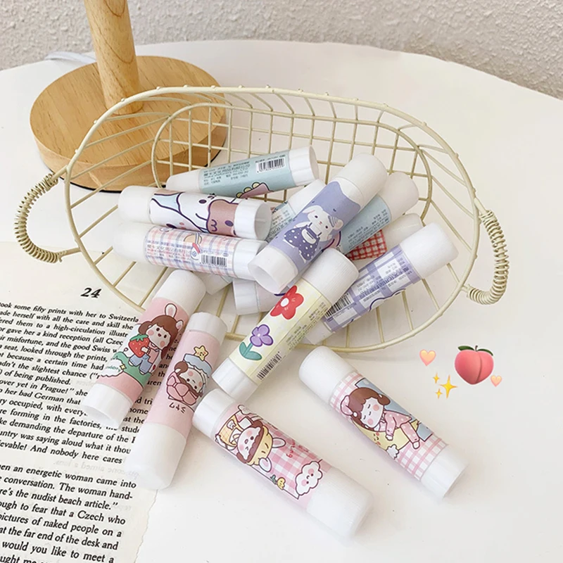 1PCS Cartoon Solid Glue Stick Strong Adhesives Non-toxic Sealing Stickers Mini Student Stationery Office School Supplies