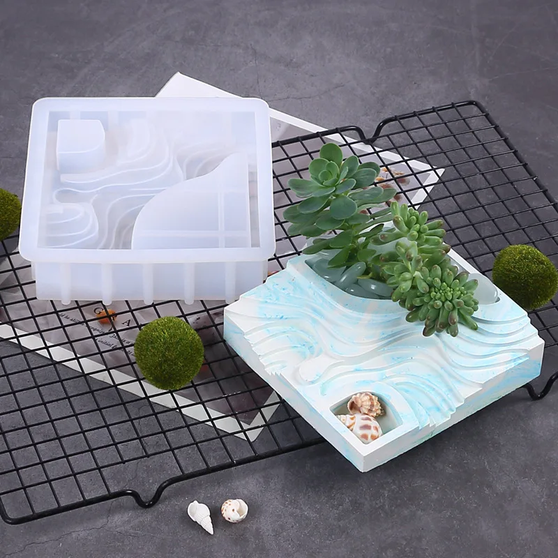 

Terraced Planter Silicone Mold Terraced Mold For DIY Crafts Home Decors Flower Pot Silicone Molds Cement Planters Gypsum Pen