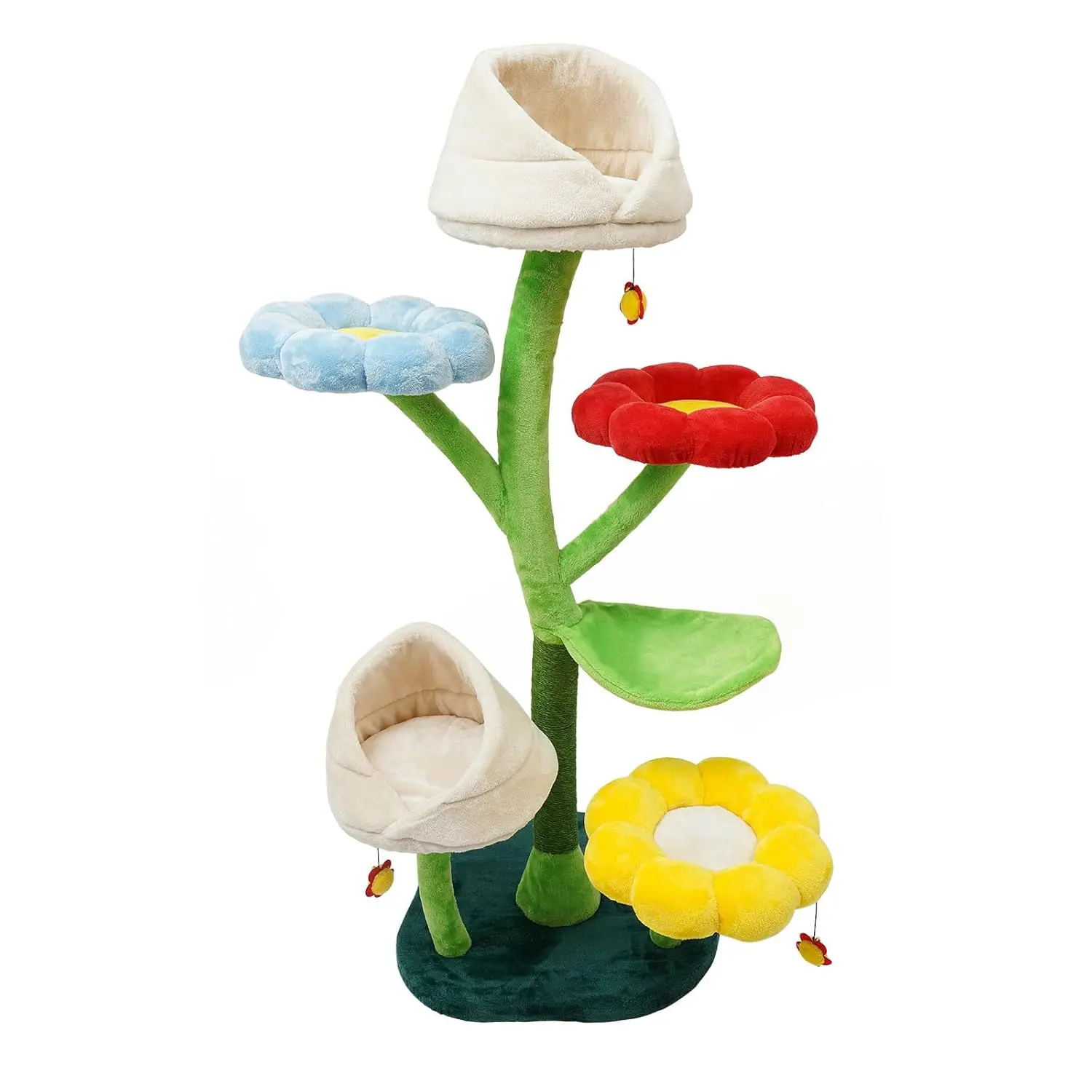 

Большой кошачий комплекс 63,8 дюйма, 6-уровневая когтеточка с платформами-цветами для домашних кошек, до 10 кг, на заказ