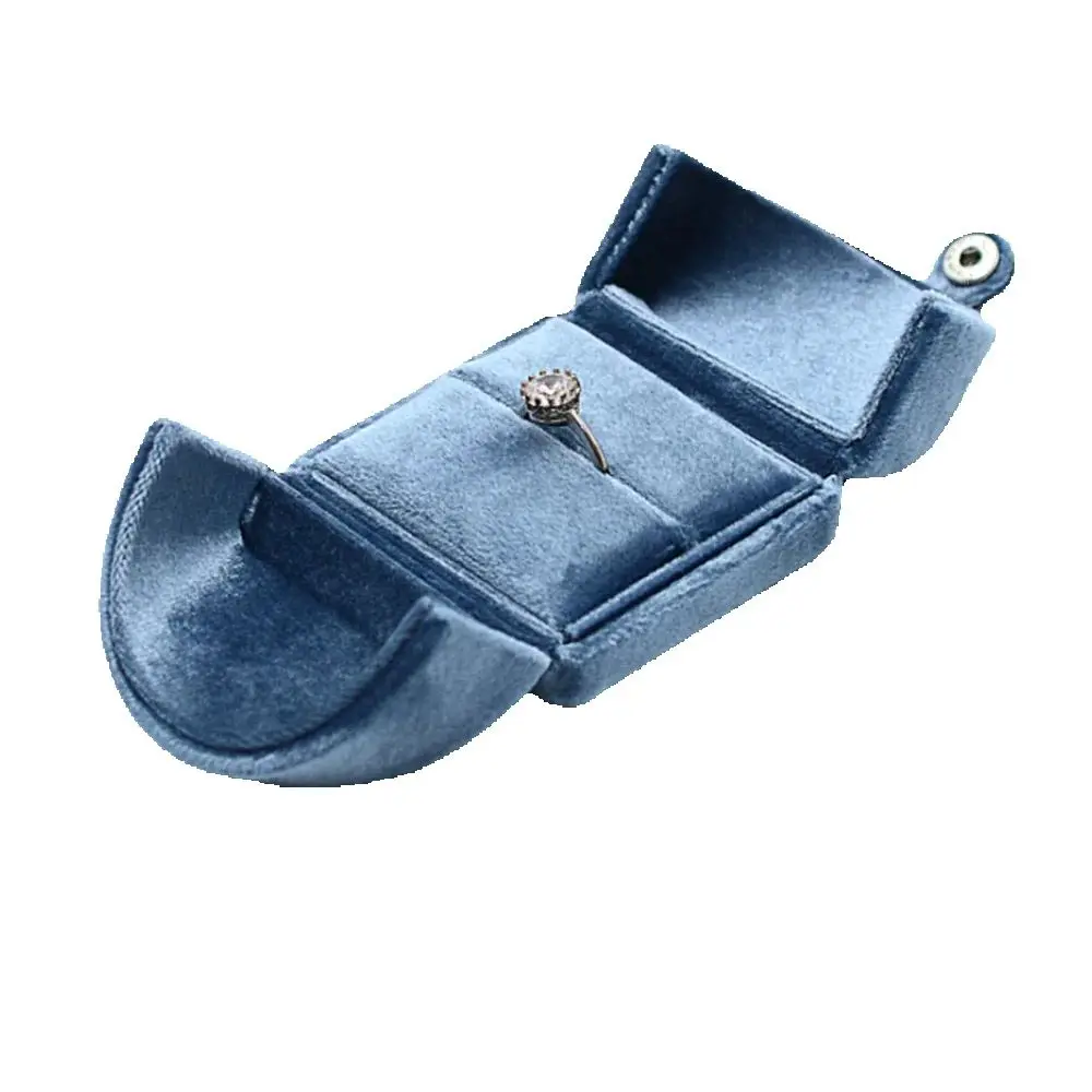 

Dual Opening Blue Velvet Jewelry Box Ring Bracelet Necklace Earrings Organizer Display Case Wedding Gift Box Jewelry Storage Box