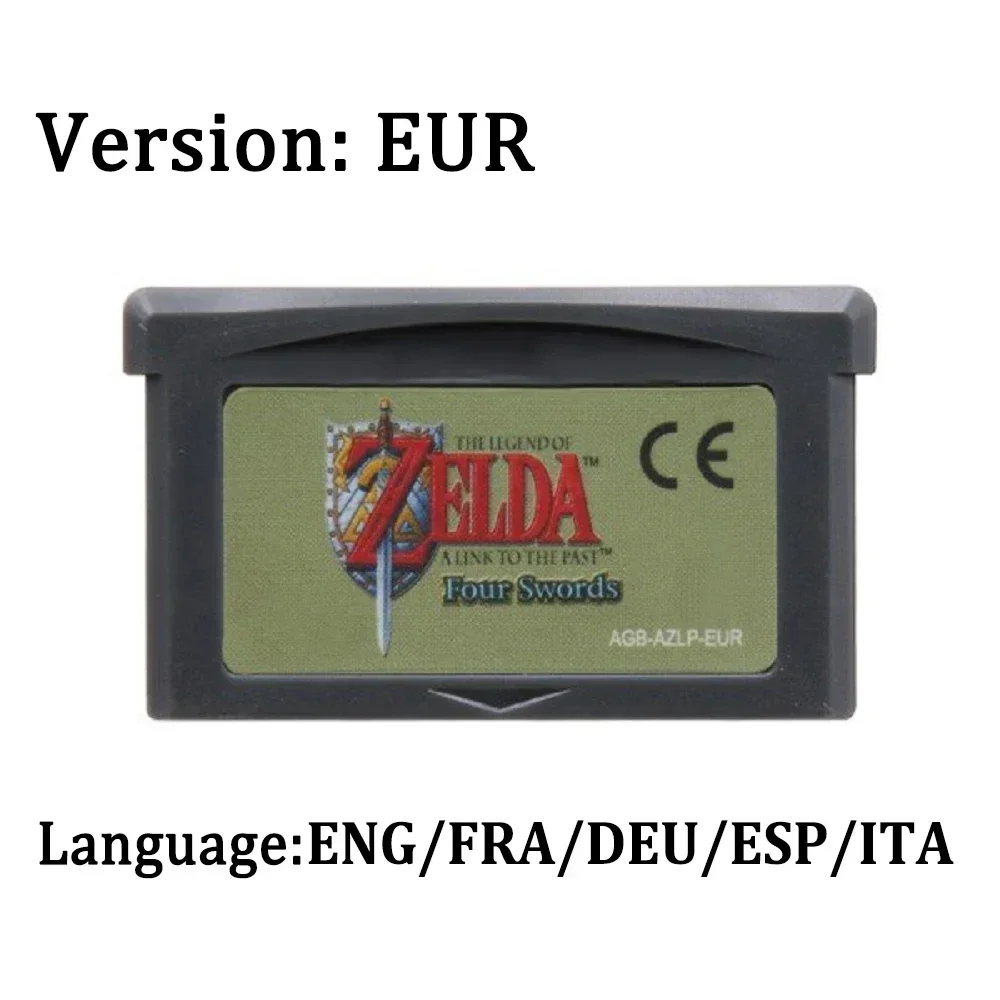 Zelda GBA เกม 32 บิตคอนโซลวิดีโอเกม Legend Of Zelda การ์ดเกม Links Awakening DX สี่ดาบ Minish หมวก