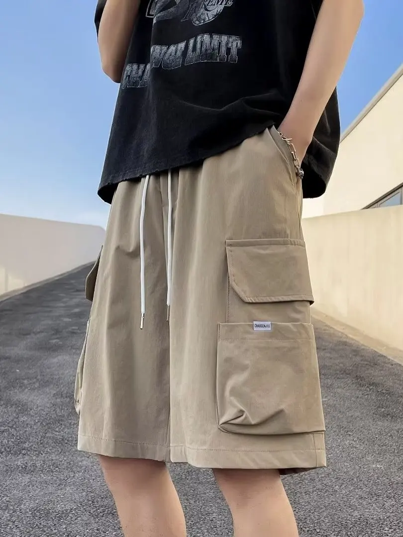 

Летние уличные мужские свободные брюки прямого кроя спецодежды orts повседневные брюки с большими кетами универсальные подростковые модные брюки