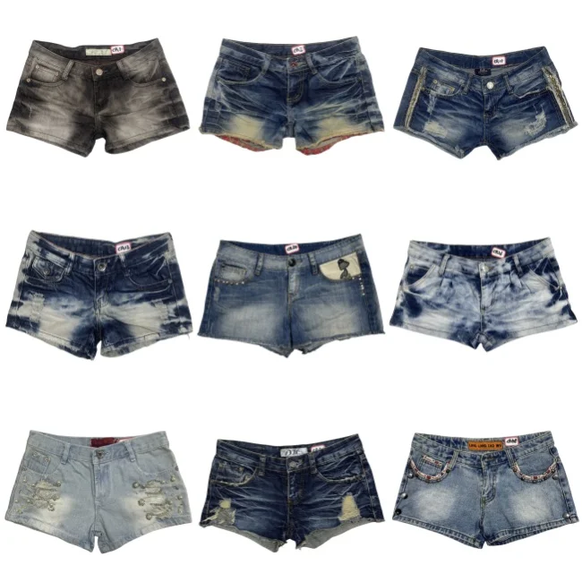 

Y2K Vintage Punk Skull Embellied Low Waist Super ort Jeans orts Retro Trendy Spring Autumn Winter Women's Denim orts