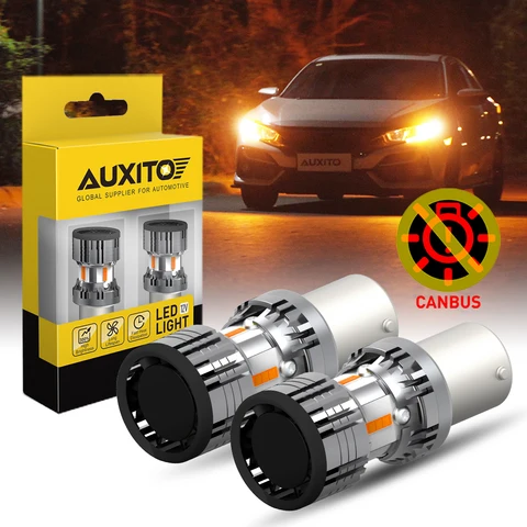 AUXITO 2x 1156 BA15S P21W Светодиодные Автомобильные Указатели Поворота, Универсальные, Желтые, Без Ошибок