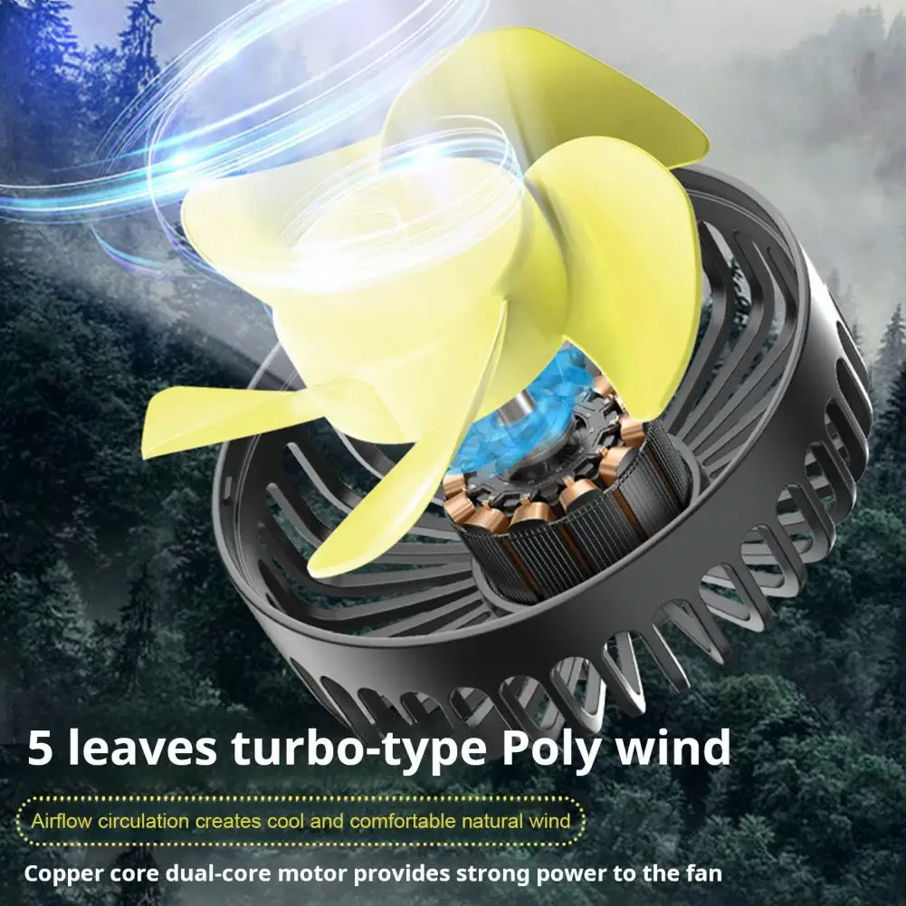 Air Circulation Fan 360-degree Rotatable Car Fan with Dual Head Speed Adjustment for Rear Seat Low Noise Air for Long