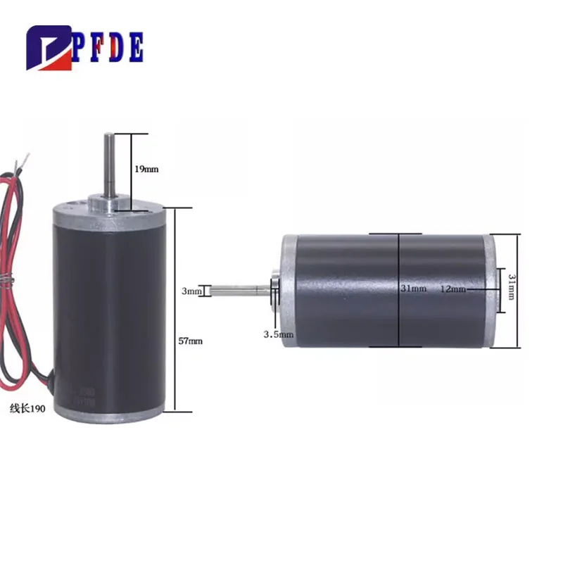 31ZY Permanentmagnet-Gleichstrommotor, Mikro-Hochgeschwindigkeits-Hochleistungsmotor, Geschwindigkeitsregelung vorwärts und rückwärts, 12 V, 24 V, Wellendurchmesser 3 mm