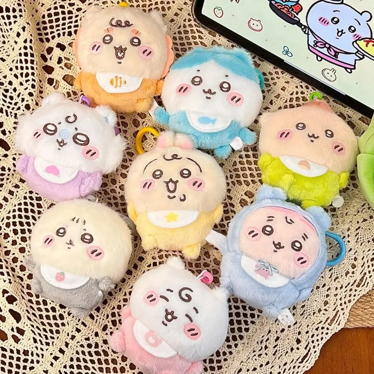 Muñeco de Peluche Suave de la Serie Bebé Hachiware Momonga Shisa, Adorno Colgante para Mochila, Llavero Decorativo, Regalo para Parejas en Días Festivos